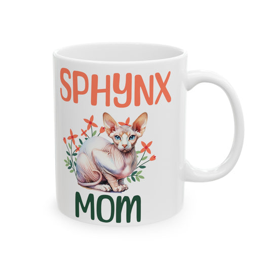 Sphynx Mom Mug (White), 11oz