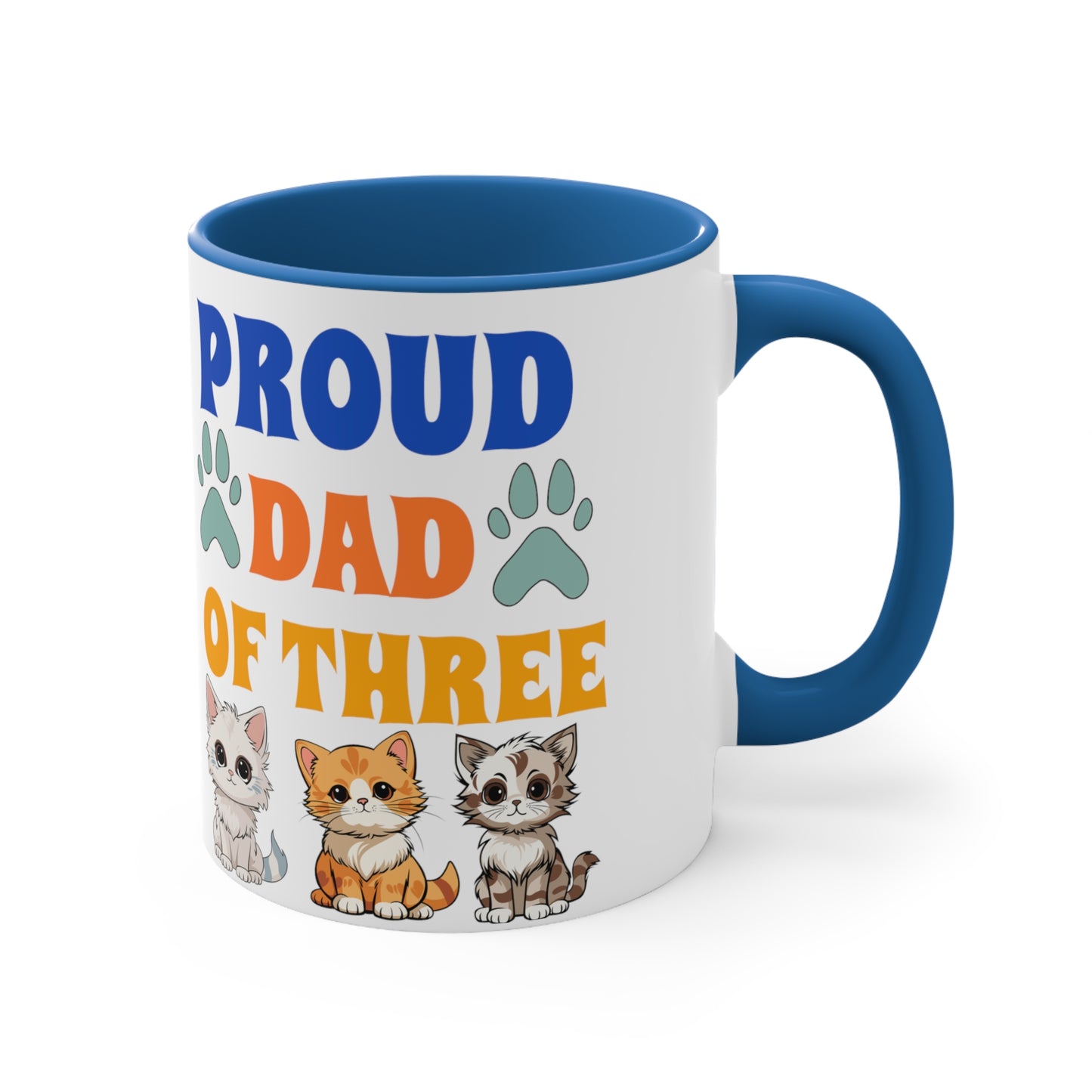 Proud Dad of Three Cat Mug, 11oz