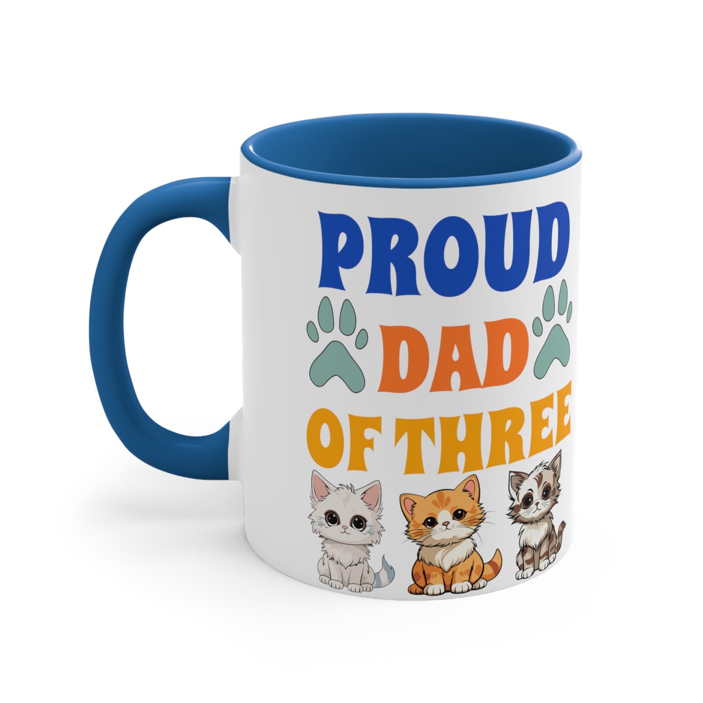 Proud Dad of Three Cat Mug, 11oz